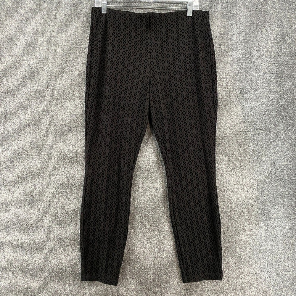 Nanette Lepore Pants Womens L Black Burnout Velvet Pull On Skinny Goth Office